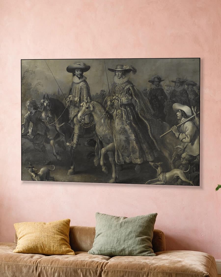 Frederik V, keurvorst van de Palts en koning van Bohemen in een aluminium frame aan dezelfde muur