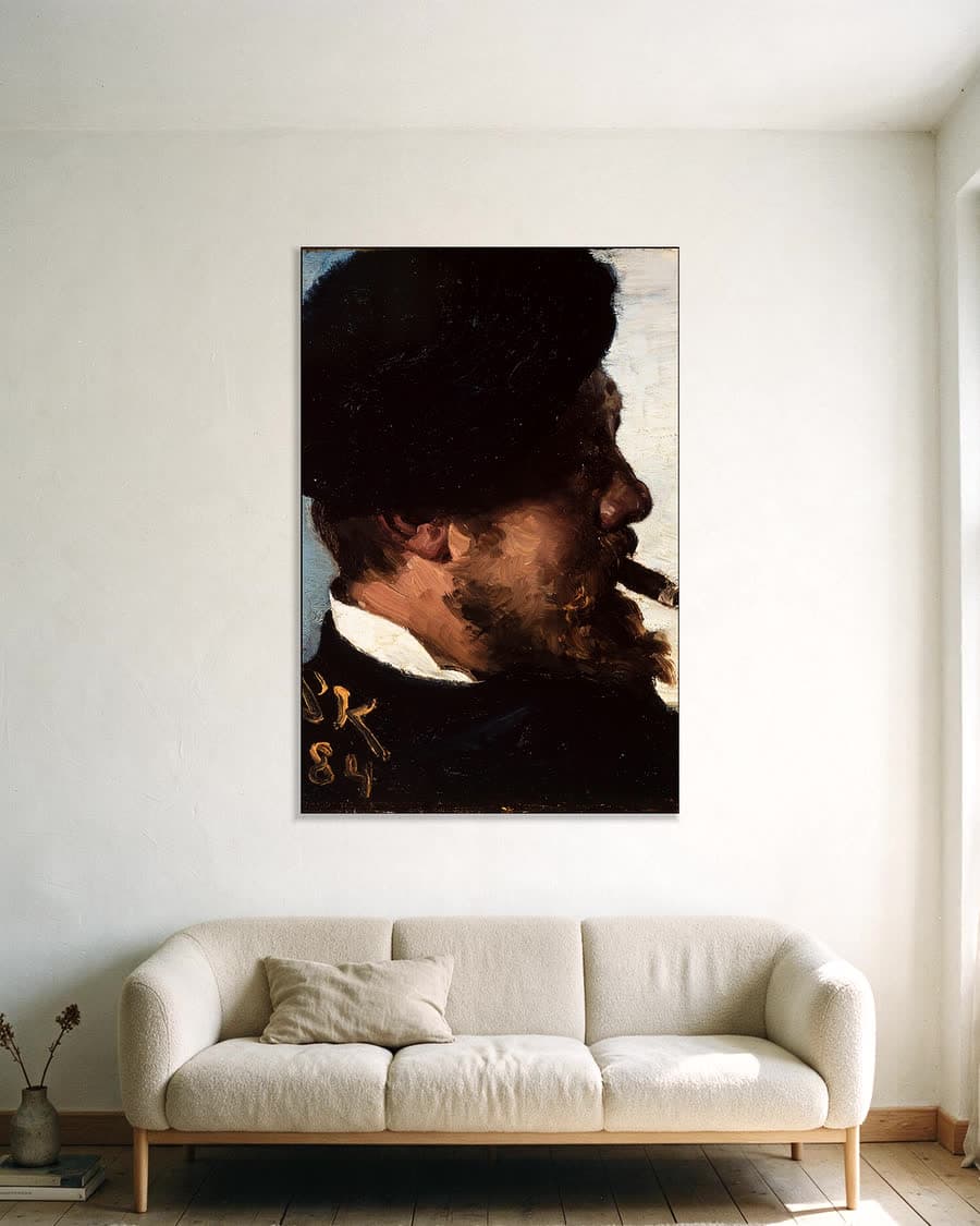 Fritz Stoltenberg in een aluminium frame aan dezelfde muur