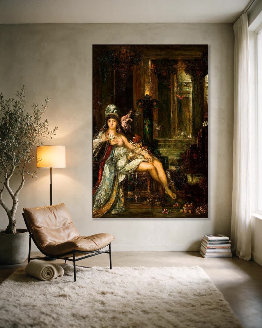 Delila in een aluminium frame aan dezelfde muur