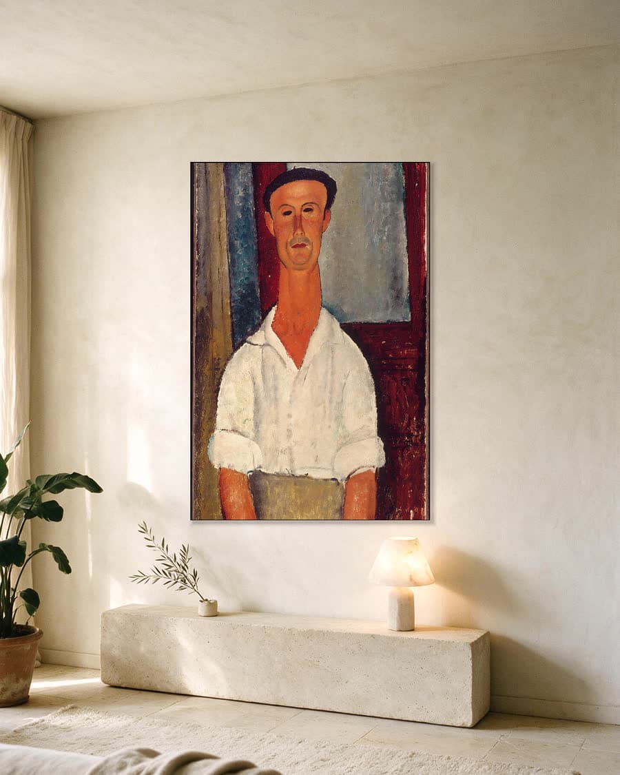 Gaston Modot in een aluminium frame aan dezelfde muur