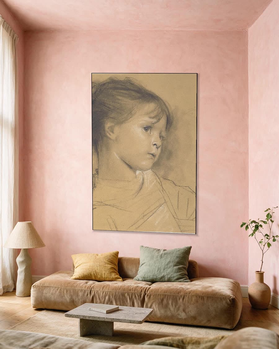 Annerl in een aluminium frame aan dezelfde muur
