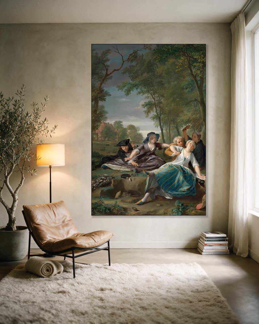 De vogelaars in een aluminium frame aan dezelfde muur