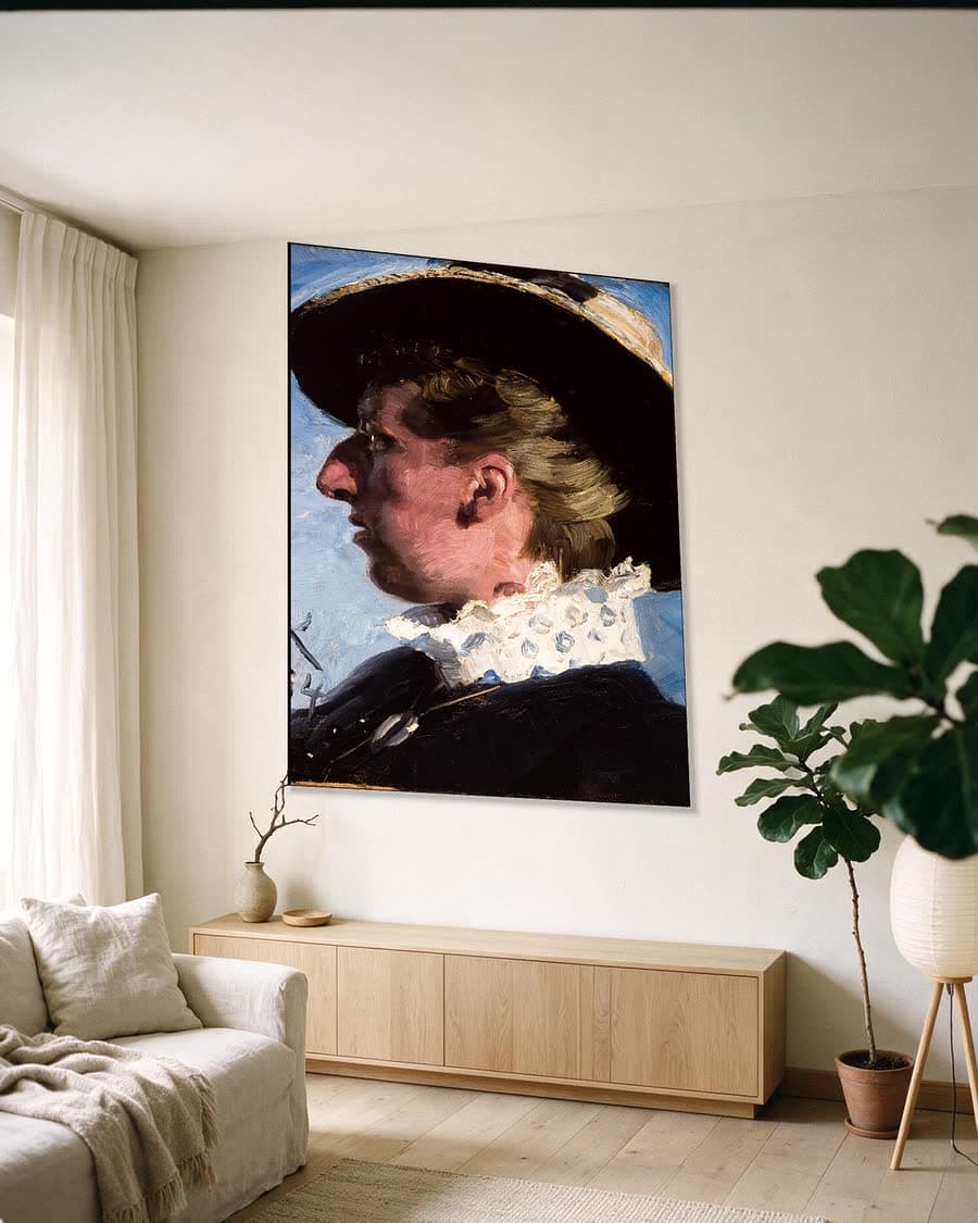 Anna Palm in een aluminium frame aan dezelfde muur