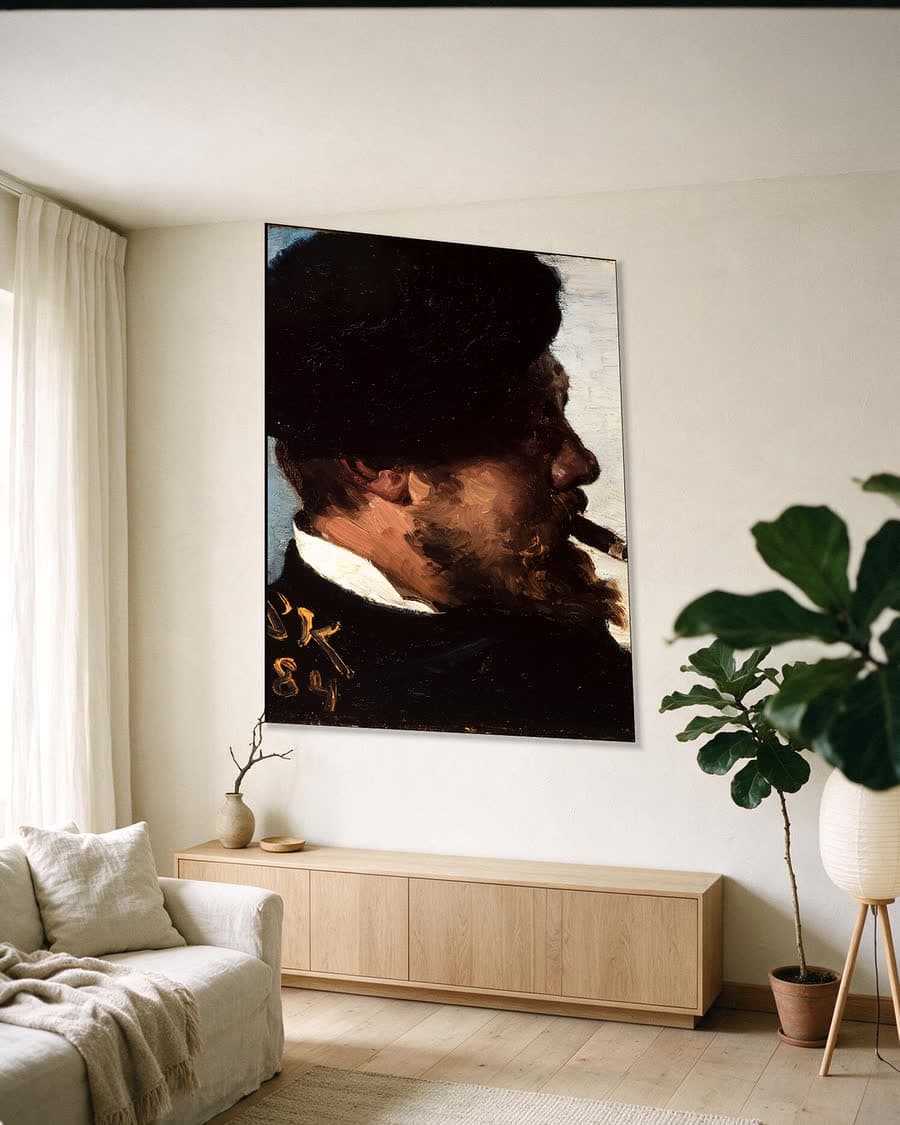 Fritz Stoltenberg in een aluminium frame aan dezelfde muur
