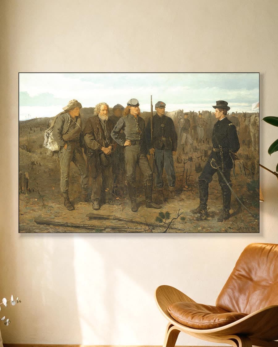 Gevangenen van het front in een aluminium frame aan dezelfde muur