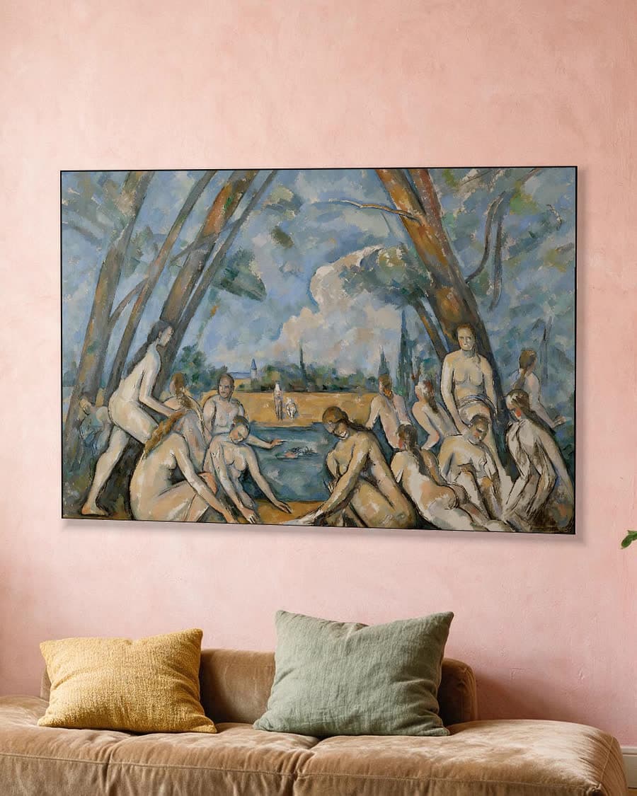 De grote baadsters in een aluminium frame aan dezelfde muur