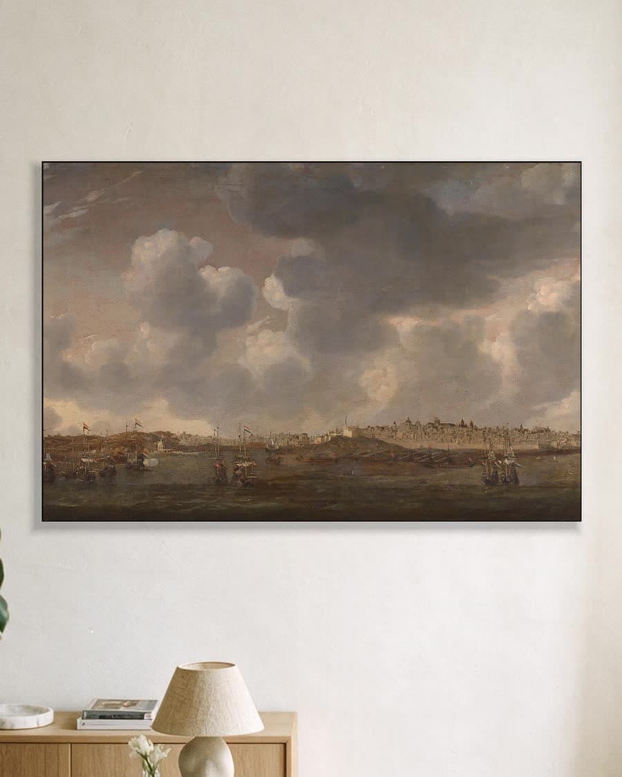 Gezicht op Salé, Marokko in een aluminium frame aan dezelfde muur