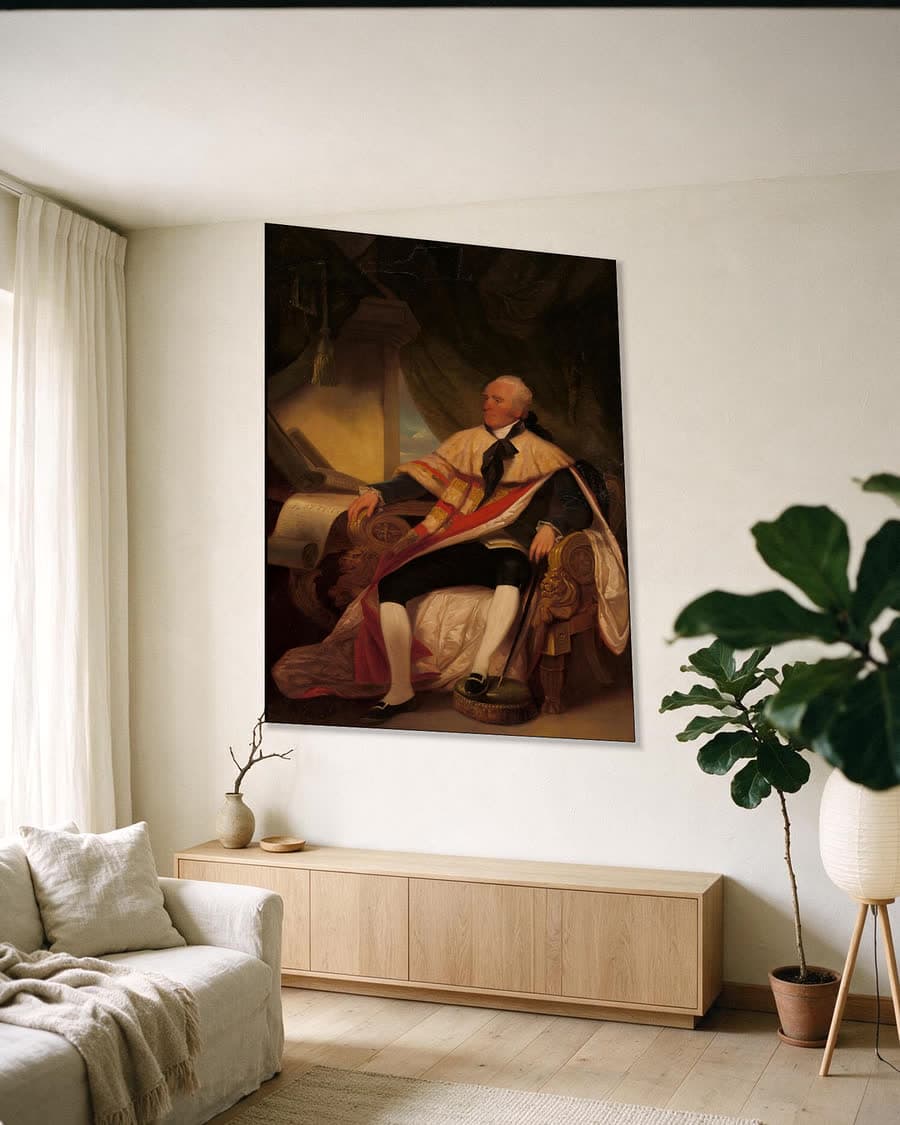 Gilbert Elliot, eerste graaf van Minto (1751-1814). Onderkoning van Brits-Indië en gouverneur-generaal van Nederlands Oost-Indië (1812-14) in een aluminium frame aan dezelfde muur