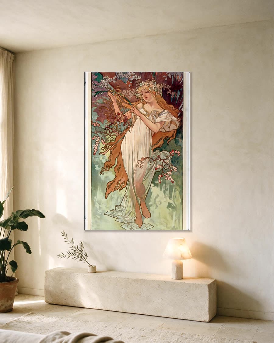 Les Saisons (serie van 4) in een aluminium frame aan dezelfde muur