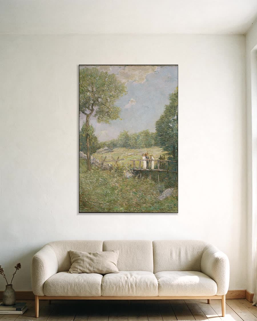 Het visgezelschap in een aluminium frame aan dezelfde muur