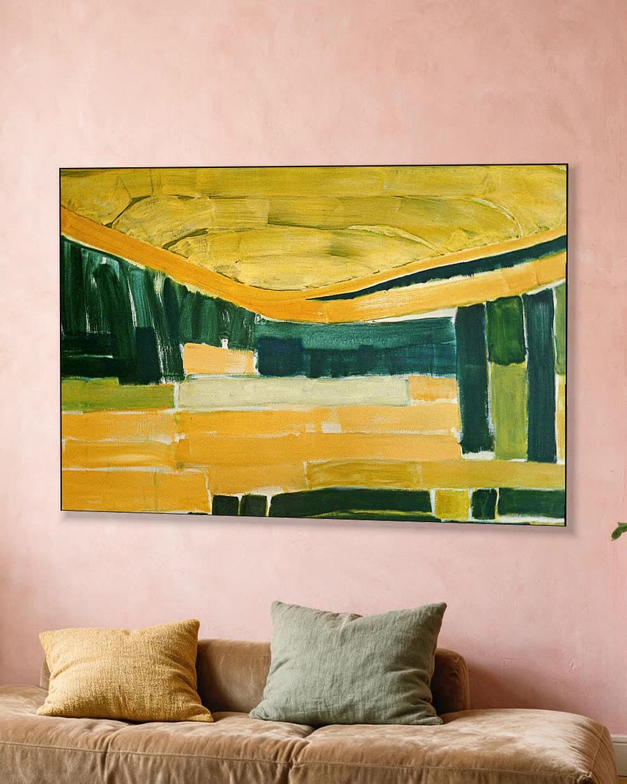 Gouden Akkers in een aluminium frame aan dezelfde muur