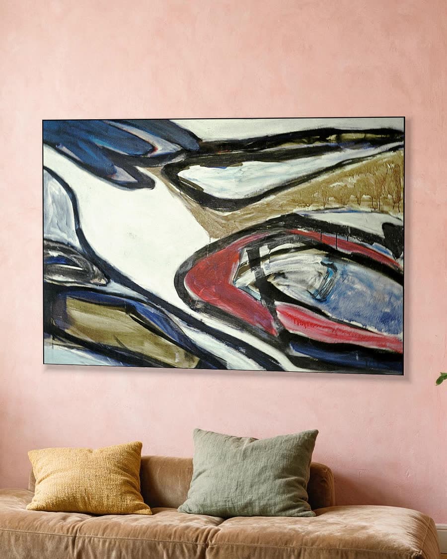 Stromende Kleuren in een aluminium frame aan dezelfde muur