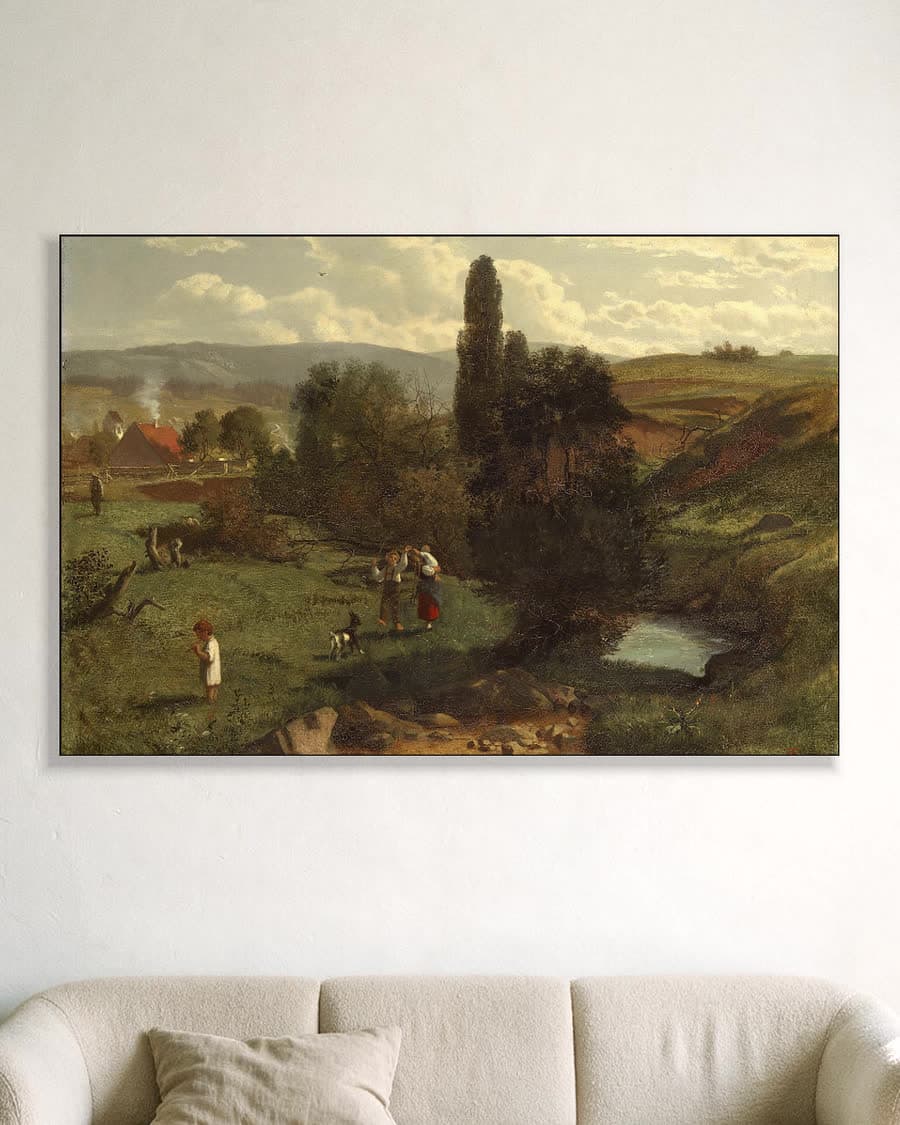 Zomerse Dag op het Platteland in een aluminium frame aan dezelfde muur