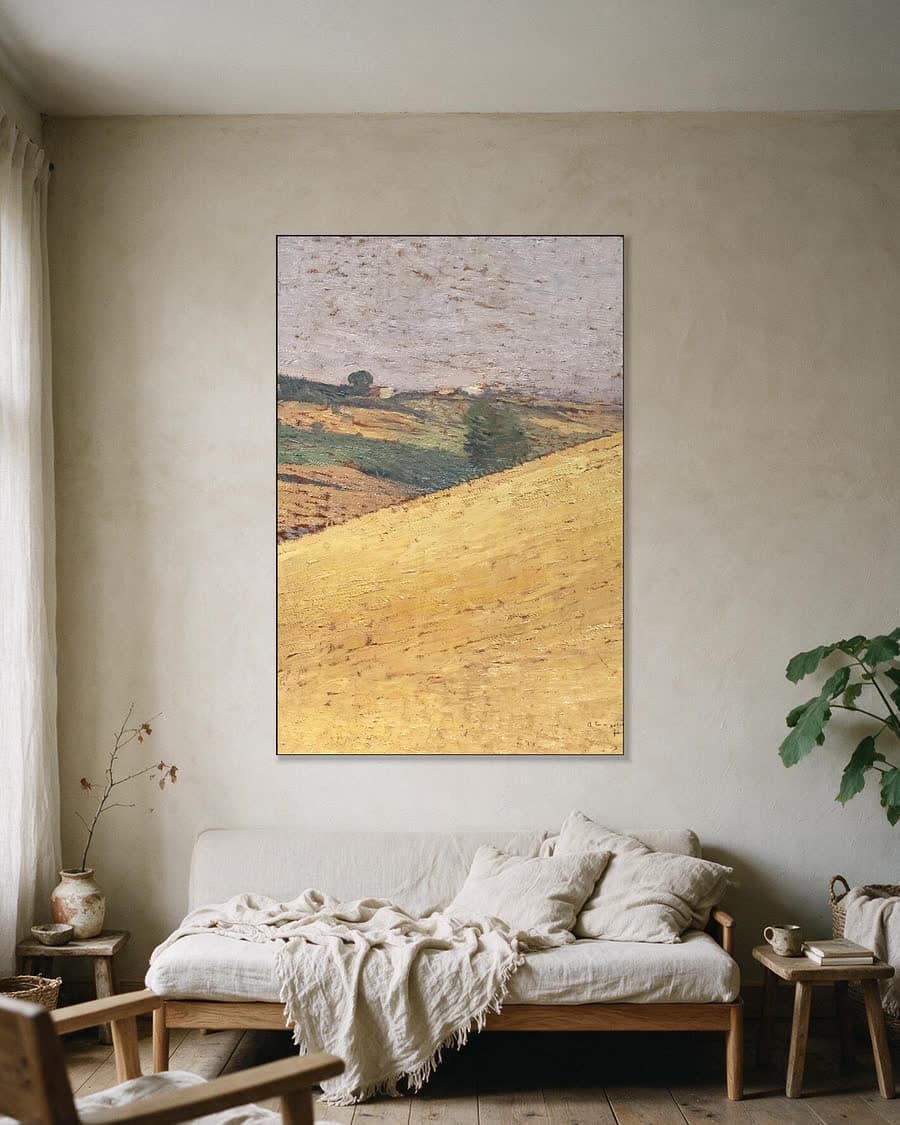 Gouden velden in een aluminium frame aan dezelfde muur