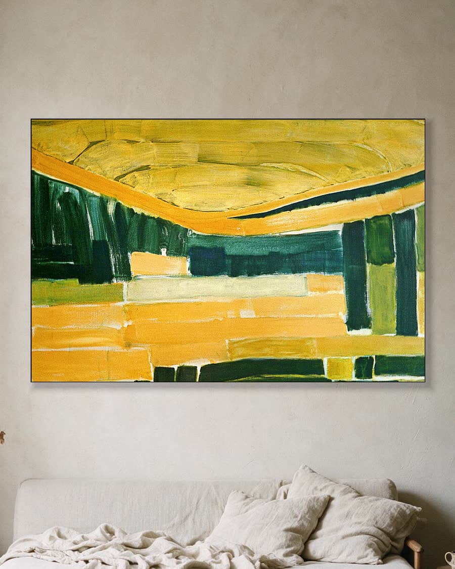 Gouden Akkers in een aluminium frame aan dezelfde muur