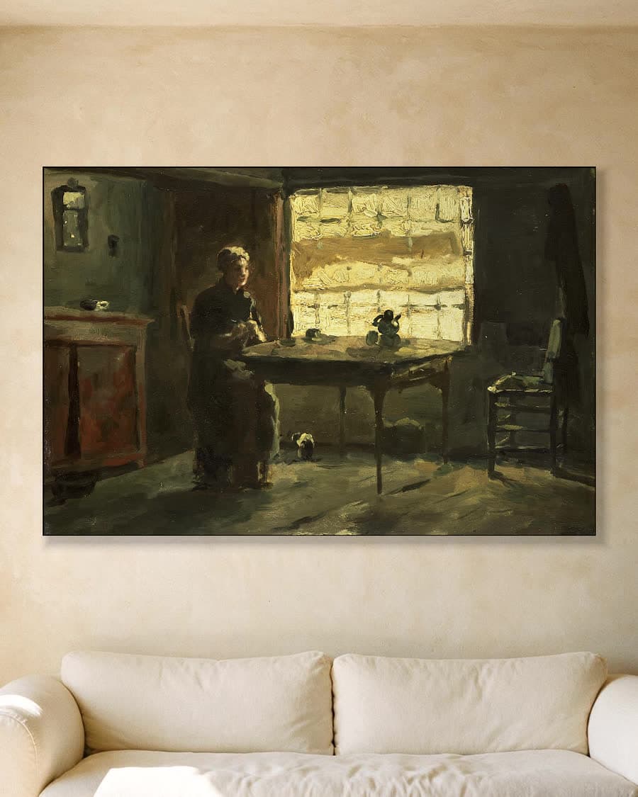 Boereninterieur in een aluminium frame aan dezelfde muur