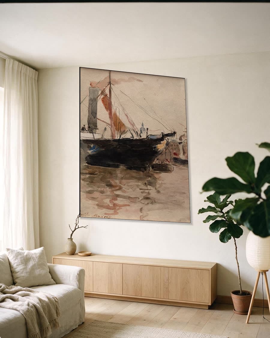 Haven op het eiland Wight in een aluminium frame aan dezelfde muur