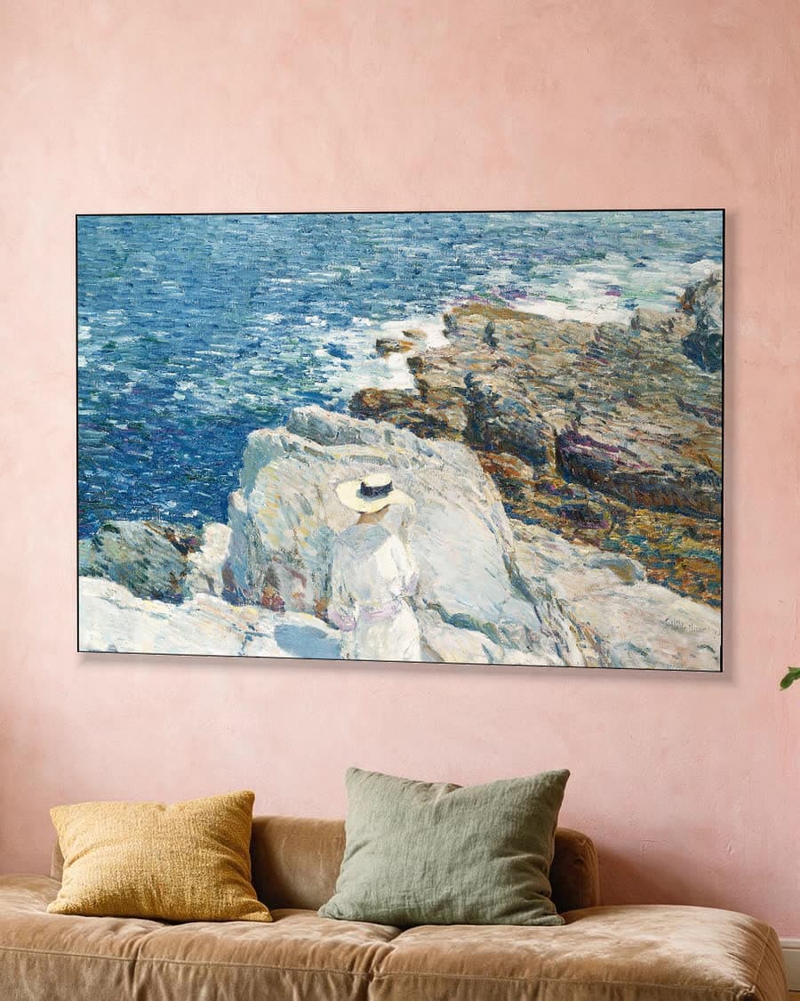 De zuidelijke rotsen, Appledore in een aluminium frame aan dezelfde muur