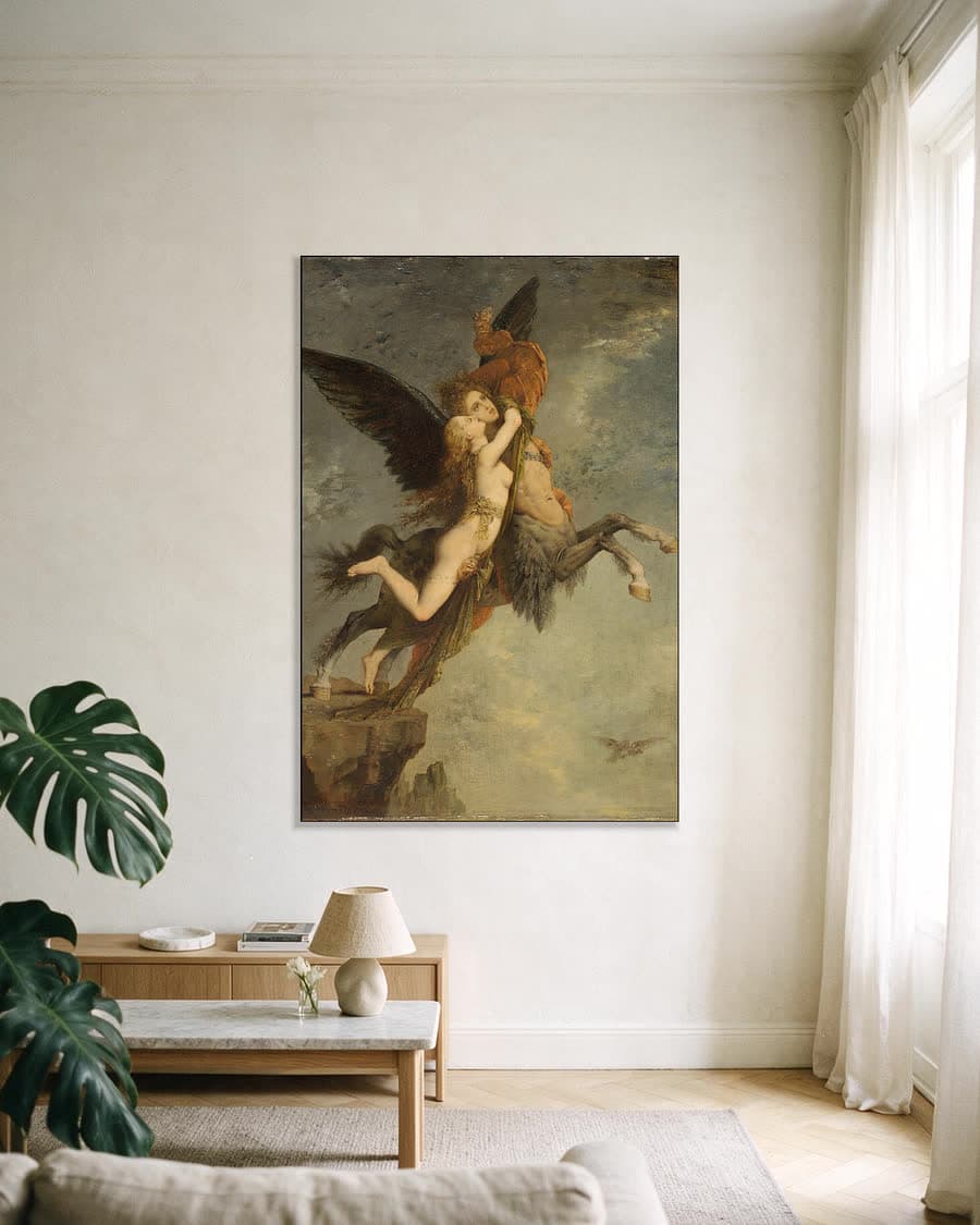 De chimera in een aluminium frame aan dezelfde muur