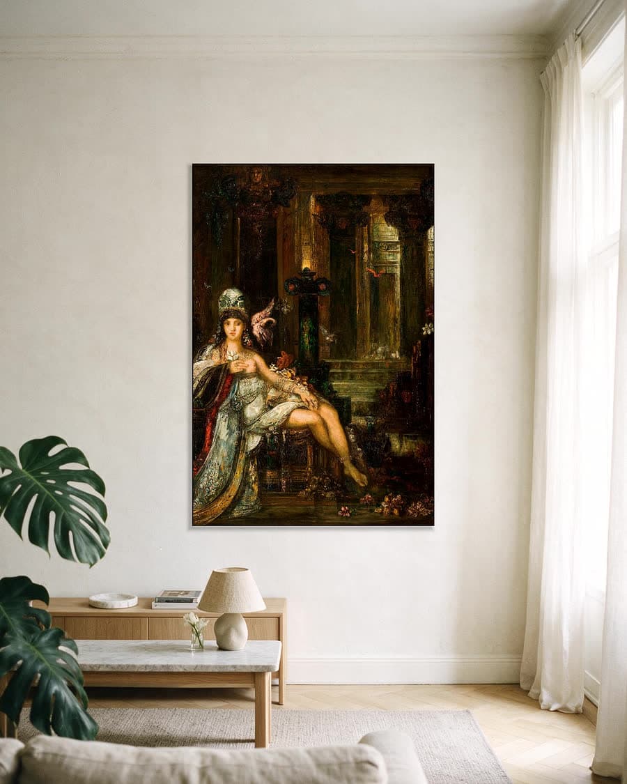 Delila in een aluminium frame aan dezelfde muur