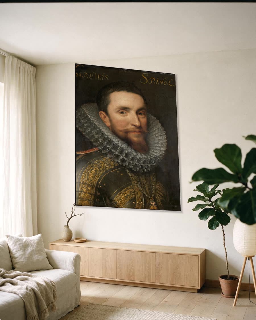 Ambrogio (1569-1630), markies de Spinola in een aluminium frame aan dezelfde muur