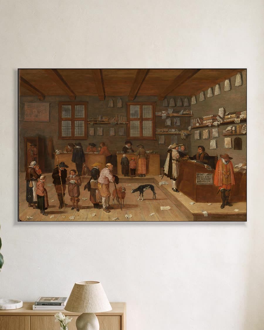 Het advocatenkantoor in een aluminium frame aan dezelfde muur