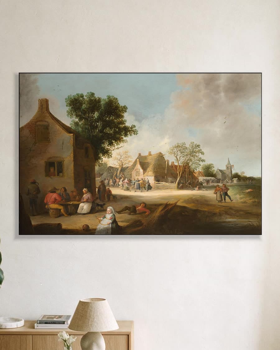 Boerenkermis in een aluminium frame aan dezelfde muur