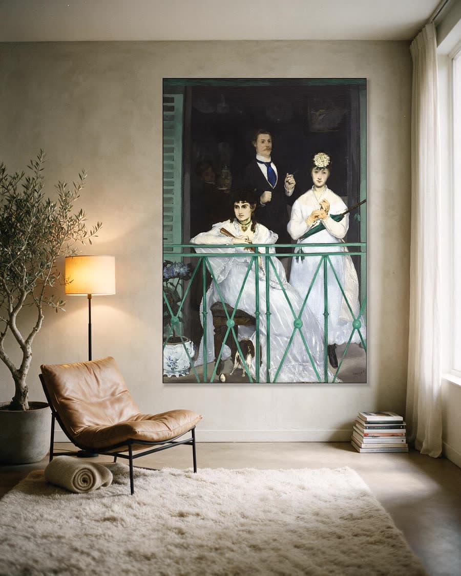 Het balkon in een aluminium frame aan dezelfde muur