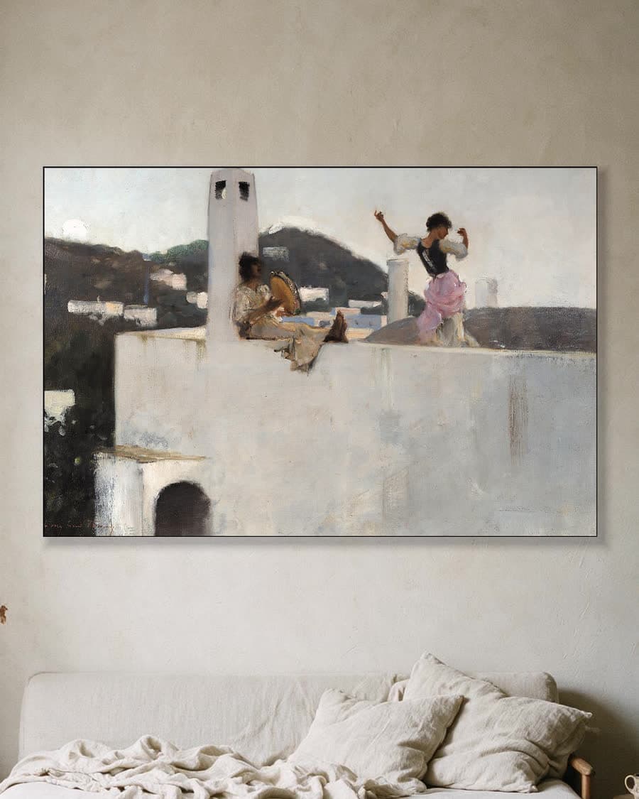 Capri (ca. 1878) in een aluminium frame aan dezelfde muur