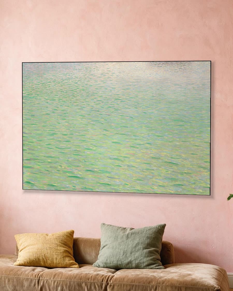 Eiland in de Attersee in een aluminium frame aan dezelfde muur