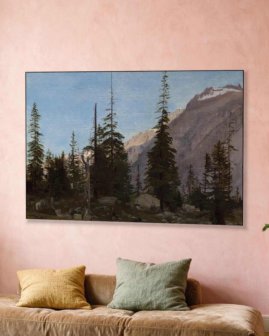 Alpenlandschap: de Handegg, Zwitserland in een aluminium frame aan dezelfde muur