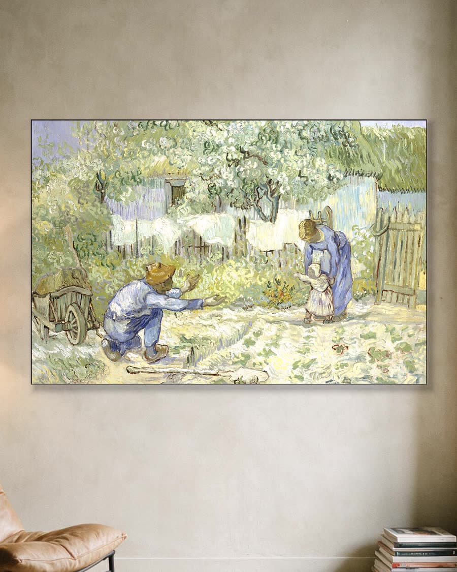 Eerste stappen (naar Millet) in een aluminium frame aan dezelfde muur