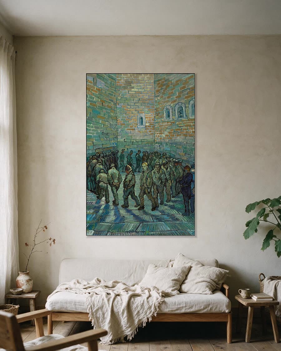 De gevangenisplaats (naar Doré) in een aluminium frame aan dezelfde muur