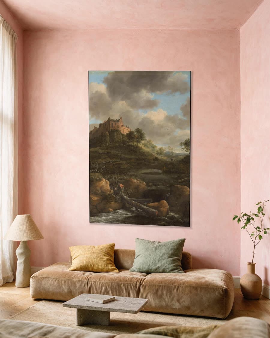 Het Kasteel van Bentheim in een aluminium frame aan dezelfde muur