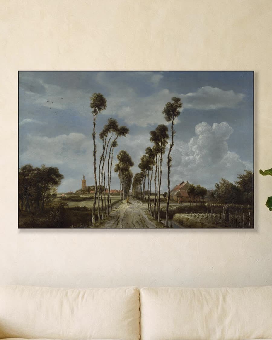 Het laantje van Middelharnis in een aluminium frame aan dezelfde muur