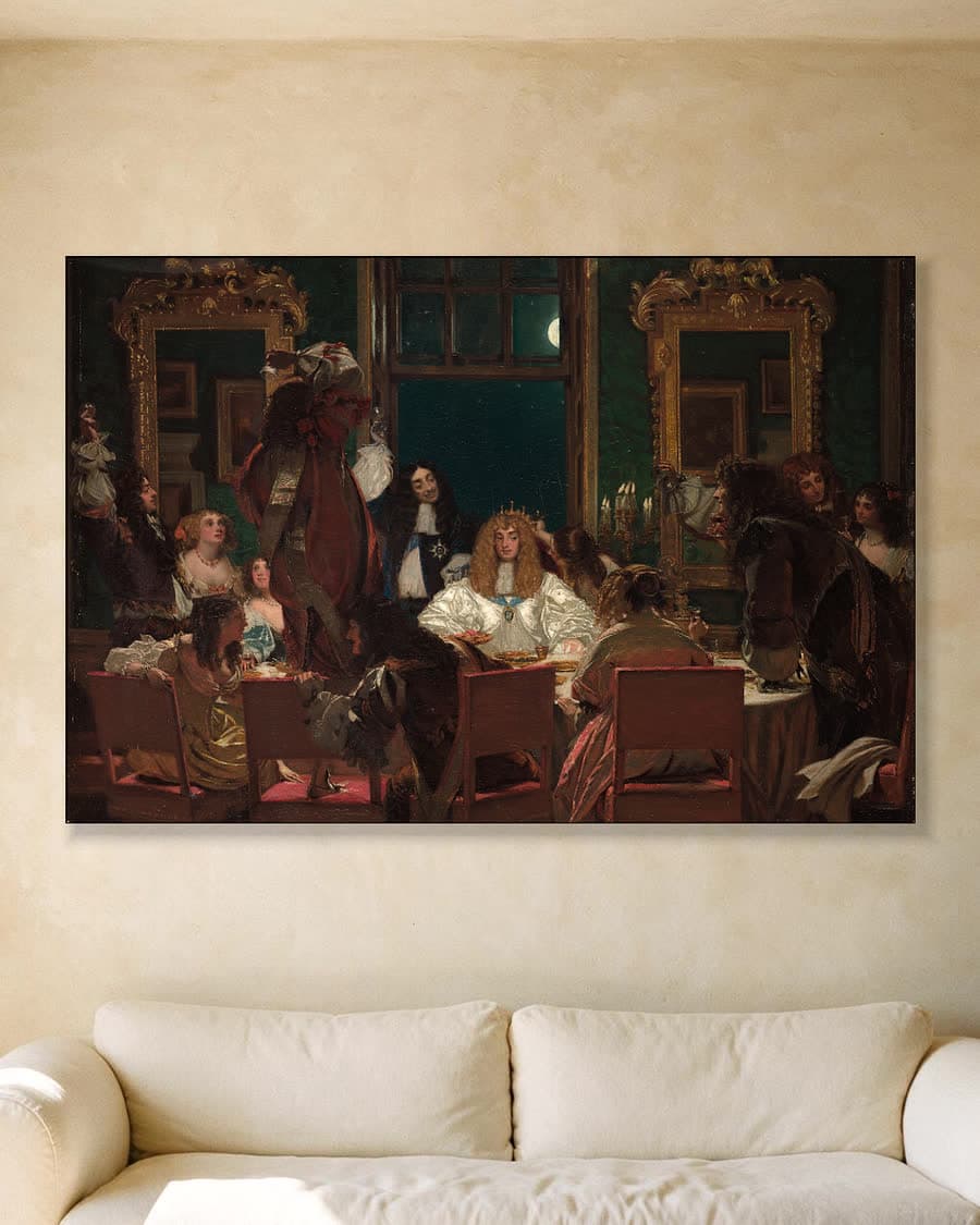 Het leven van Buckingham in een aluminium frame aan dezelfde muur