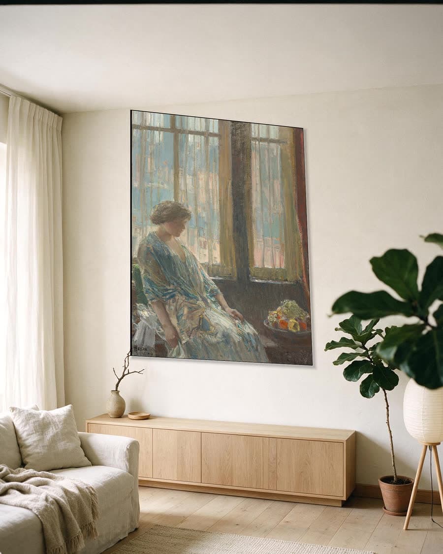 Het New Yorkse raam in een aluminium frame aan dezelfde muur