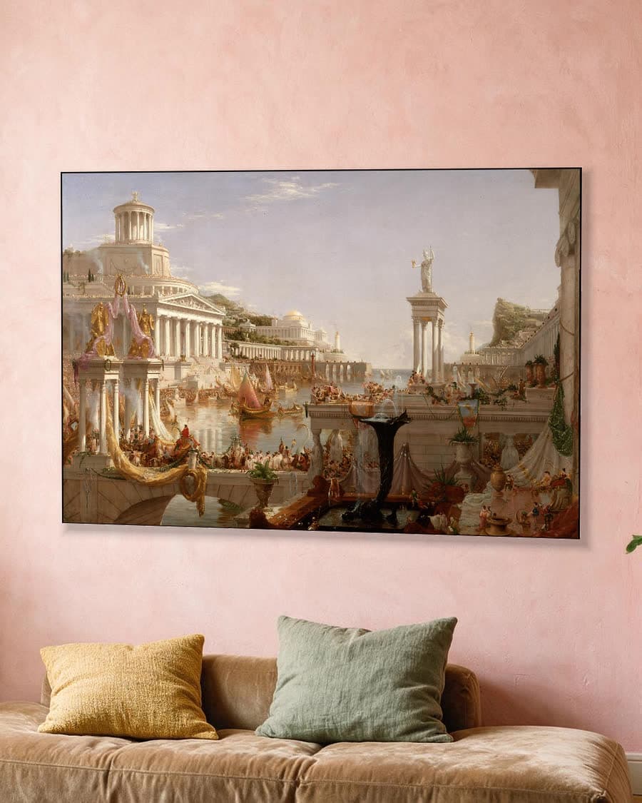 Het rijk der voltooiing in een aluminium frame aan dezelfde muur