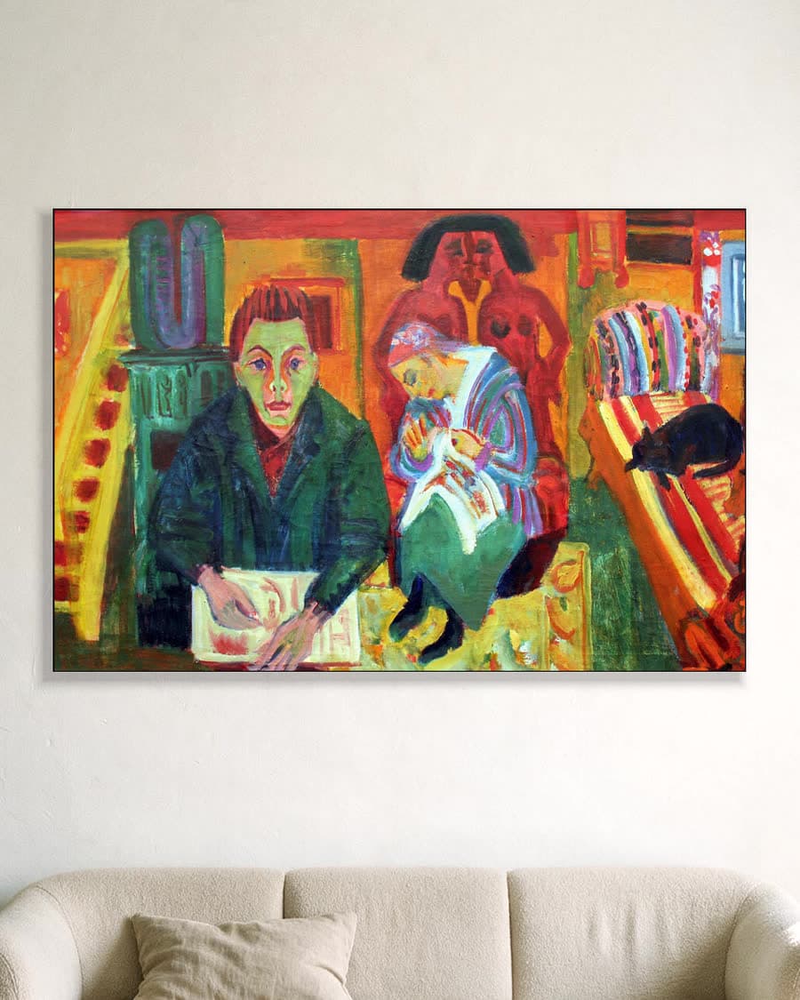 De woonkamer in een aluminium frame aan dezelfde muur