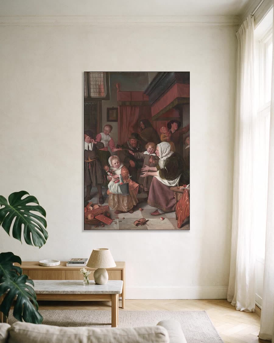 Het Sint-Nicolaasfeest in een aluminium frame aan dezelfde muur