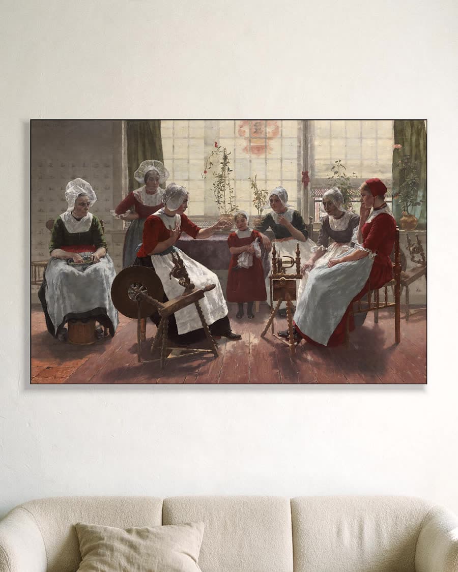 Het spookverhaal in een aluminium frame aan dezelfde muur