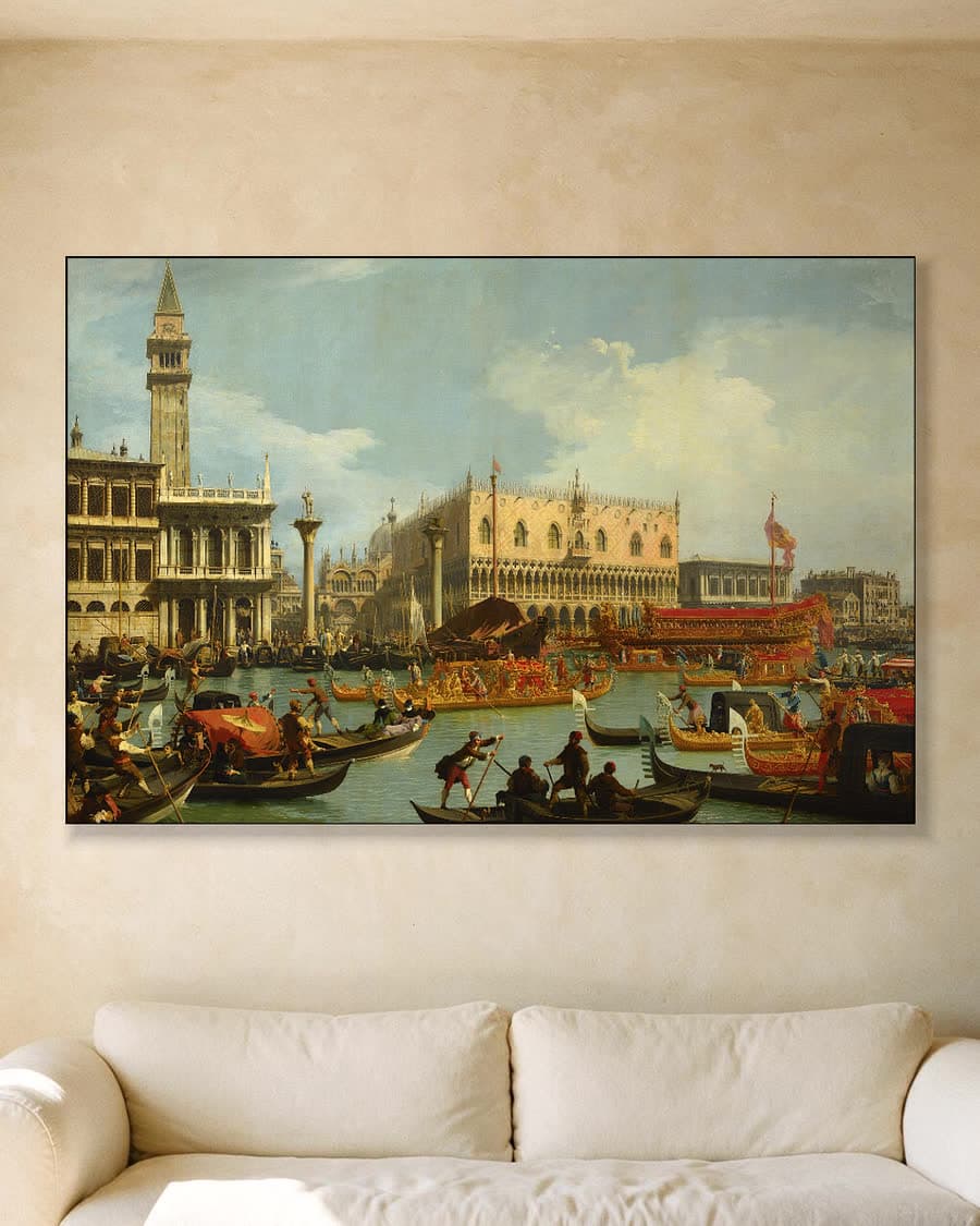 Levendig Venetië in een aluminium frame aan dezelfde muur