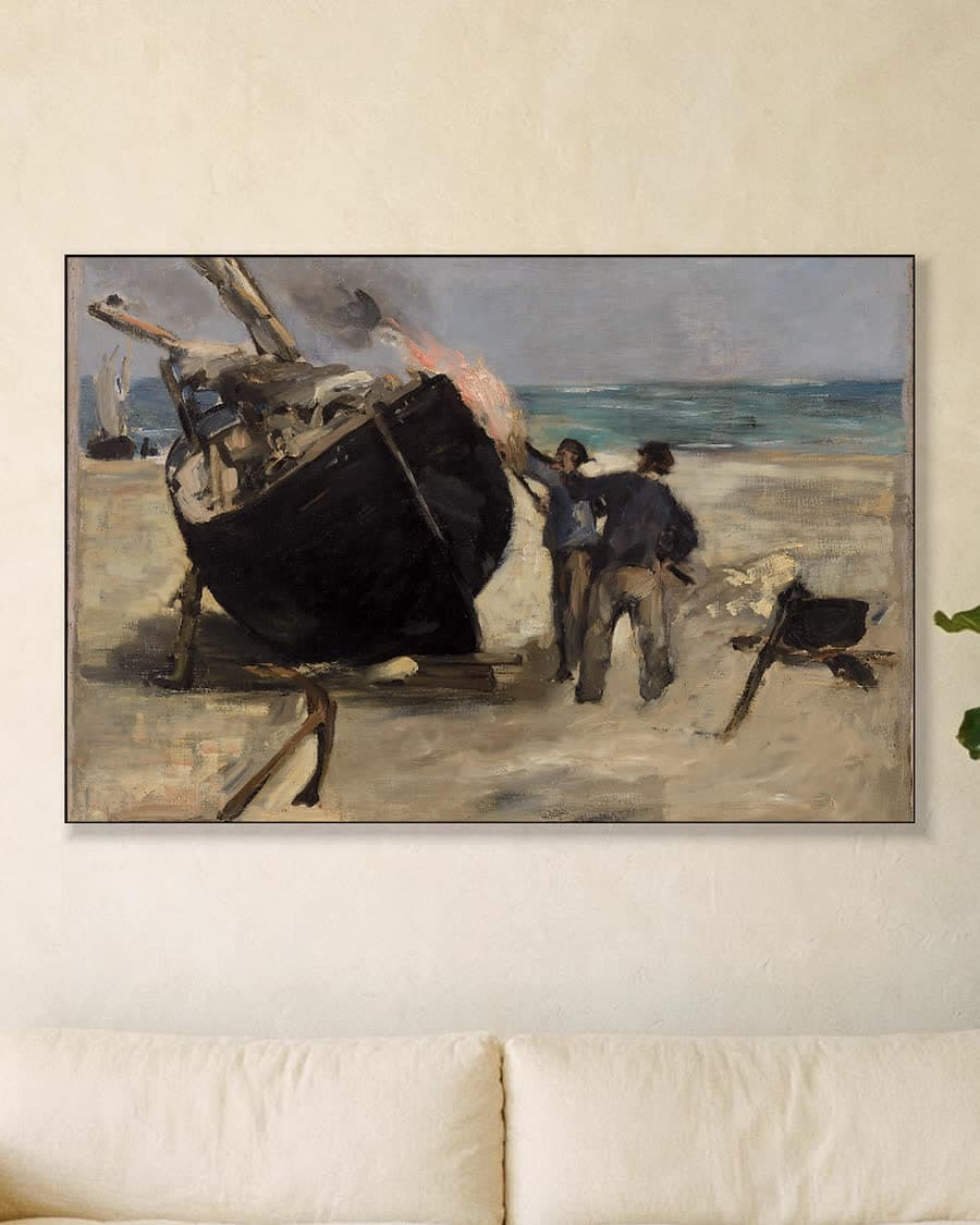 Het teren van de boot in een aluminium frame aan dezelfde muur