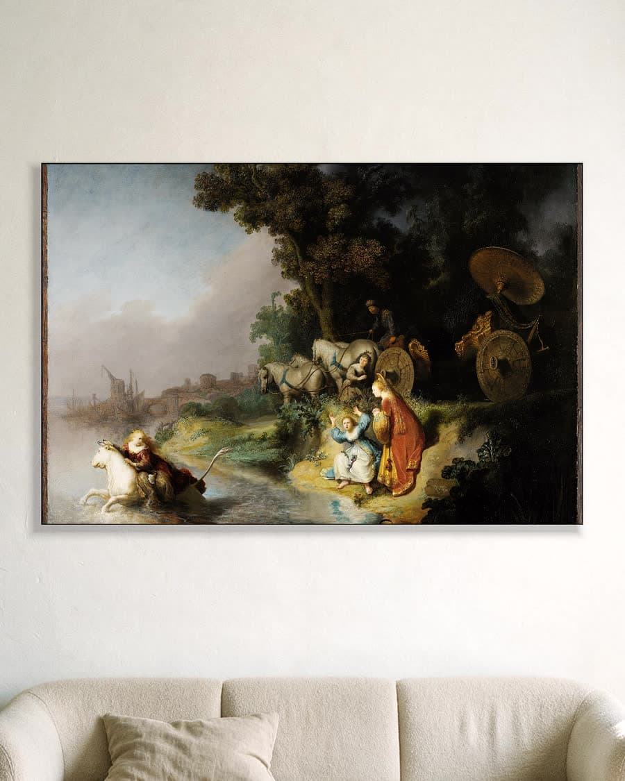 De ontvoering van Europa in een aluminium frame aan dezelfde muur