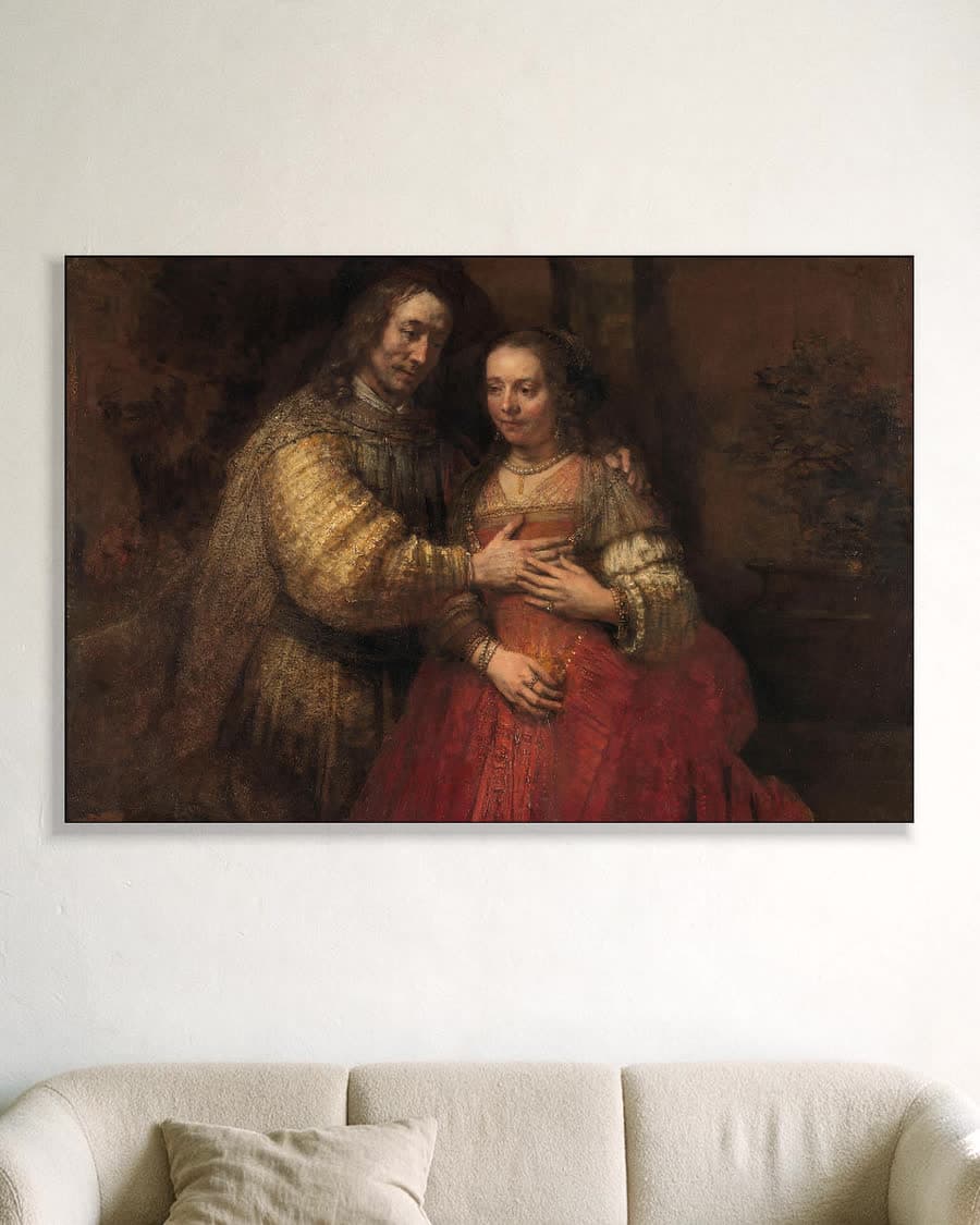 De Joodse bruid in een aluminium frame aan dezelfde muur