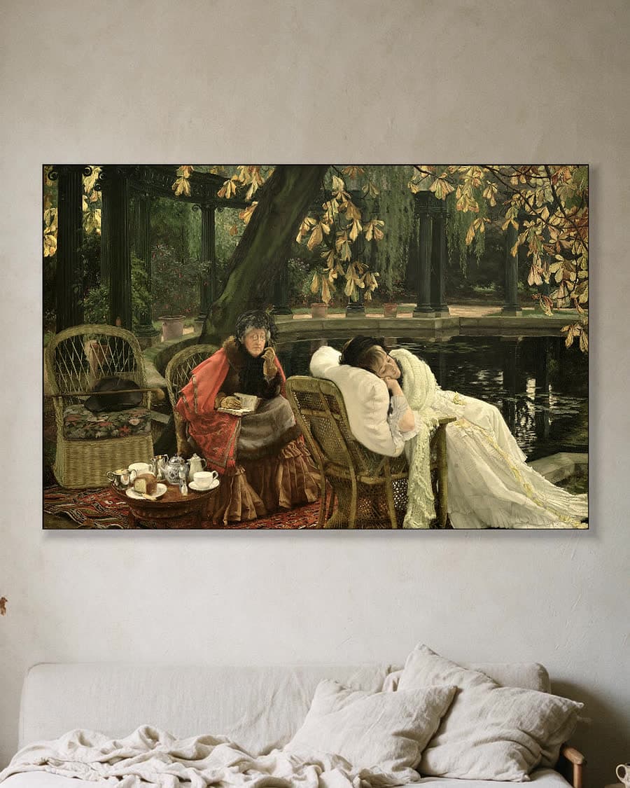 De herstellende in een aluminium frame aan dezelfde muur