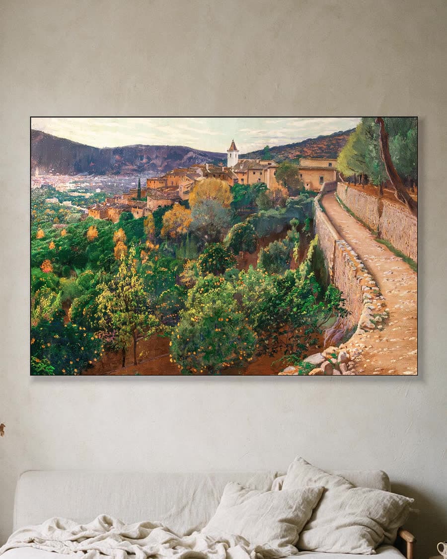 Avondschemering in een aluminium frame aan dezelfde muur