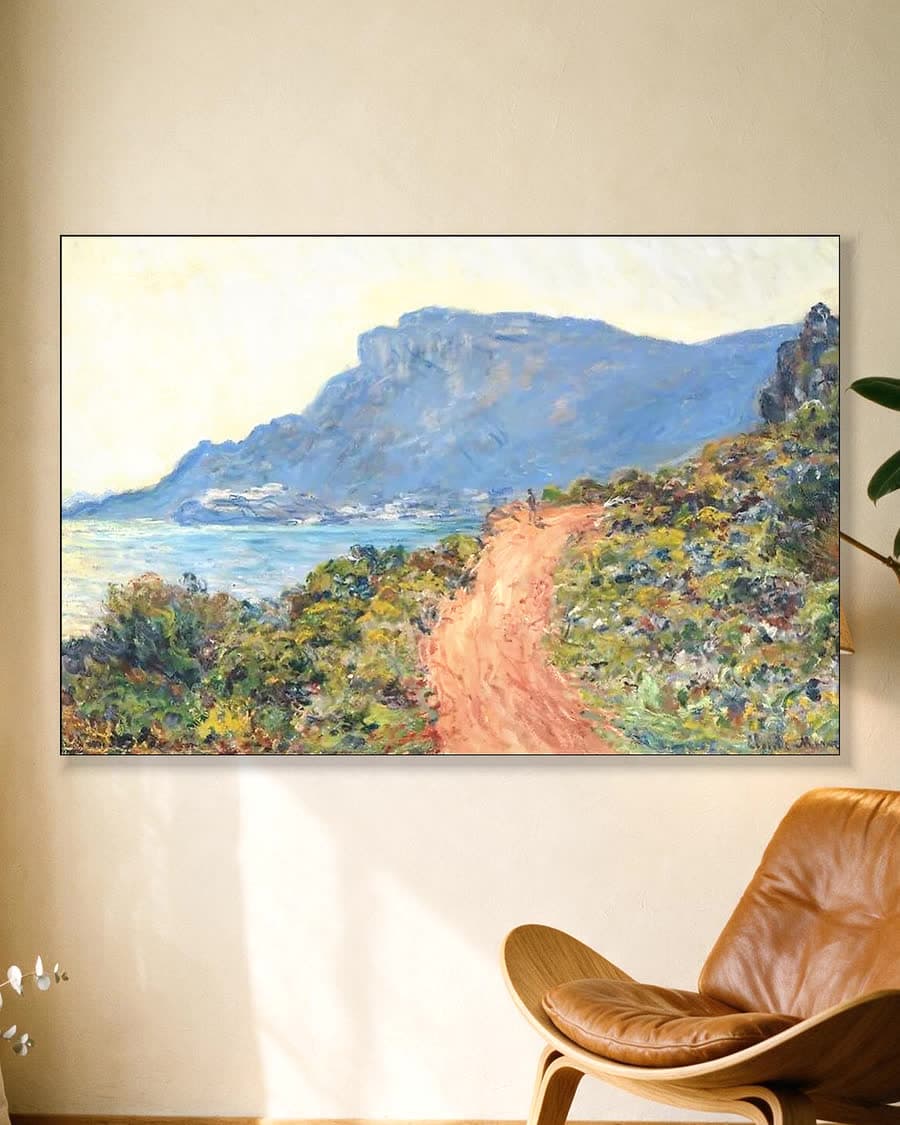 De Corniche bij Monaco in een aluminium frame aan dezelfde muur