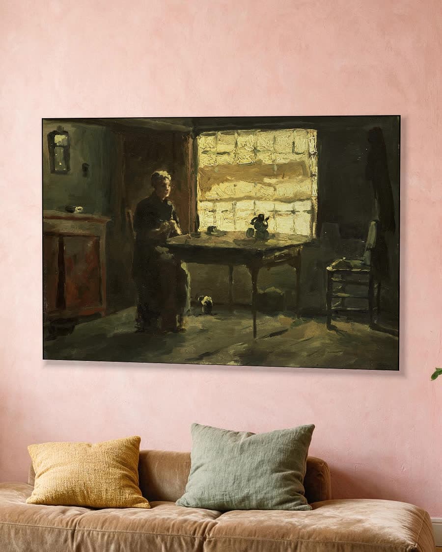 Boereninterieur in een aluminium frame aan dezelfde muur