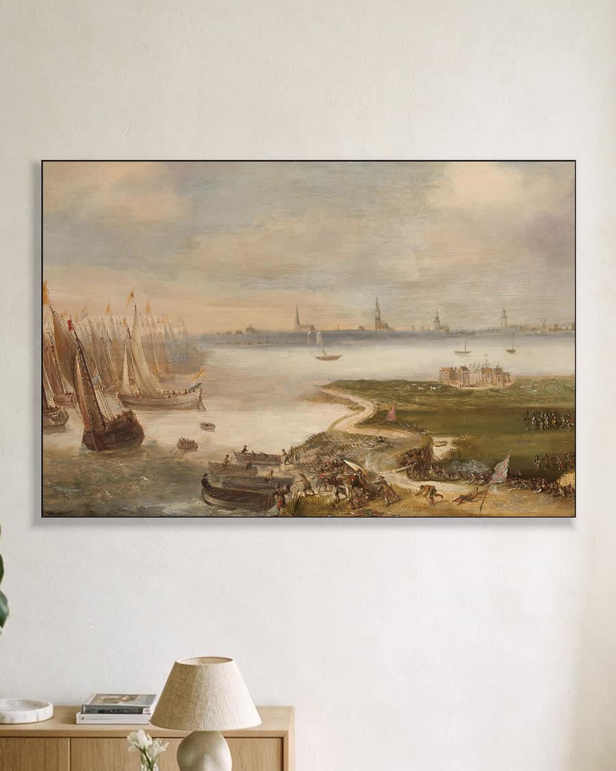 De mislukte Nederlandse aanslag op Antwerpen bij Blokkersdijk in een aluminium frame aan dezelfde muur